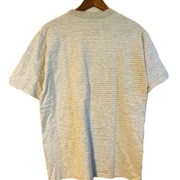 Vintage 90s Sailboat Boat Gray Striped USA T Shirt - Picture 2 of 6